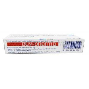 Proctosedyl BD Cream, Phenylephrine 0.10% ww / Beclometasone 0.025% ww / Lidocaine 2.50% ww, Cream 20g, Sanofi India, Box information, Manufacturer