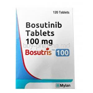Bosutris, Bosutinib 100mg, 120 Tablets, Mylan, Box front view