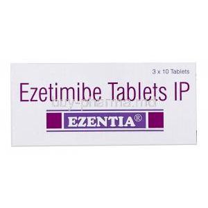 Ezentia, Ezetimibe 10 mg, Sun Pharma, Box