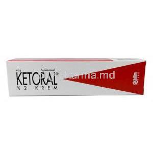 Ketoral Cream, Ketoconazole 2%, Cream 40g, Bilim Ilac San, Box front view