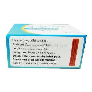 Colchiheal, Colchicine 0.5mg, Healing Pharma India Pvt Ltd, Box information, Storage