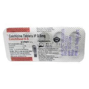 Colchiheal, Colchicine 0.5mg, Healing Pharma India Pvt Ltd, Blisterpack information