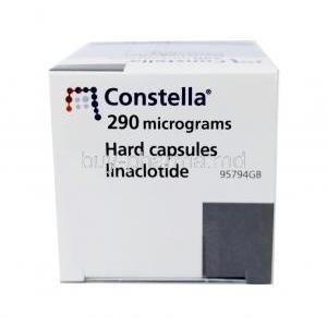 Constella, Linaclotide 290mcg, 28 capsules, Allergan, Box top view
