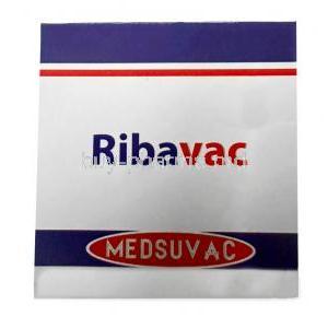 Ribavac, Ribavirin 200mg, 140caps, Medsuvac Lifesciences, Box top view