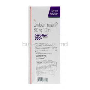 Levoflox Infusion, Levofloxacin 500mg, Infusion 100mL, Cipla Ltd, Box information, Composition, Caution