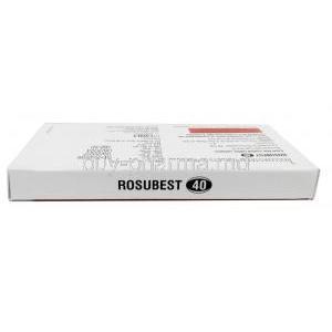 Rosubest, Rosuvastatin 40mg,Cadila Pharmaceuticals Ltd, Box top view