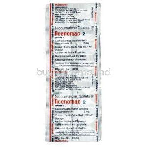 Acenomac, Acenocoumarol 2 mg, Macleods Pharmaceuticals, blister pack