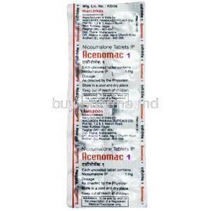 Acenomac, Acenocoumarol 1 mg, Macleods Pharmaceuticals, blister pack