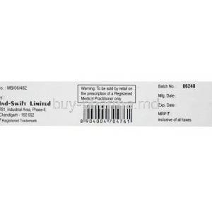 Clobenate-GM Cream, Clobetasol 0.05% w/w / Gentamicin 0.1% w/w / Miconazole 2% w/w , Ind Swift Laboratories , box side view