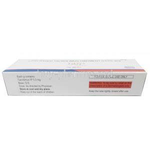 Takfa Ointment, Tacrolimus　0.03% ww, Ointment 10g, Intas Pharma, Box information, warning
