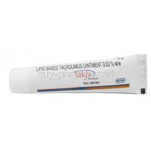 Takfa Ointment, Tacrolimus　0.03% ww, Ointment 10g, Intas Pharma, Tube front view