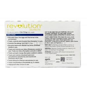 Revolution for Cats & Rabbits, Selamectin Spot On 60mg per mL,Zoetis Australia, Box Back view, information