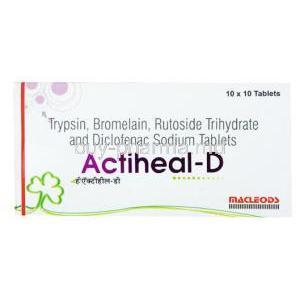 Actiheal D, Trypsin/ Bromelain/ Rutoside/ Diclofenac