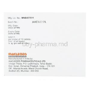 Algesia P, Aceclofenac 100mg/ Paracetamol 325mg, Macleods Pharmaceuticals Pvt Ltd, box back presentation