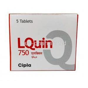 Lquin 750, Levofloxacin 750 mg, Cipla, Box front view