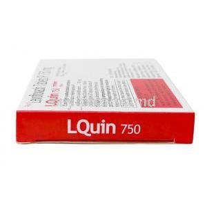 Lquin 750, Levofloxacin 750 mg, Cipla, Box side view-2