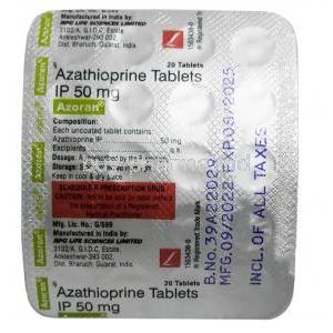 Azoran, Azathioprine 50mg ,Azoran, Blister Pack Information