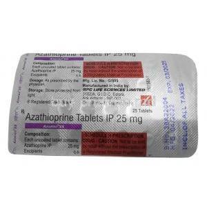 Azoran, Azathioprine 25mg ,Azoran, Blister Pack Information