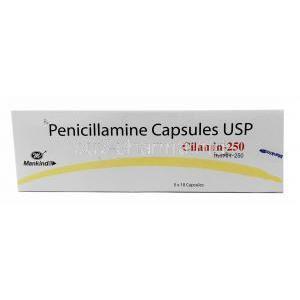 Cilamin 250, Penicillamine 250mg,Capsule, Panacea Biotec, Box front view