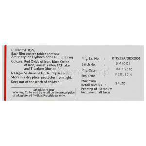 Sarotena, Generic Amitrip,  Amitriptyline Composition