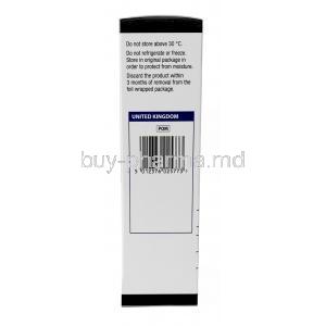 Asmanex Twisthaler, Mometasone Furoate 200 mcg, Inhaler (Twisthaler) 60 MD,MSD, Box information, Storage