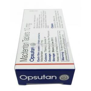 Opsutan, Macitentan 10 mg, Cipla, Box side view