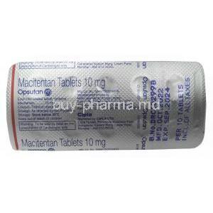 Opsutan, Macitentan 10 mg, Cipla, Blisterpack information