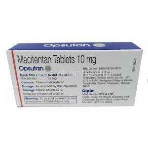 Opsutan, Macitentan 10 mg, Cipla, Box information