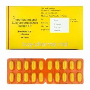 Bactrim DS, Sulfamethoxazole and Trimethoprim box and tablets