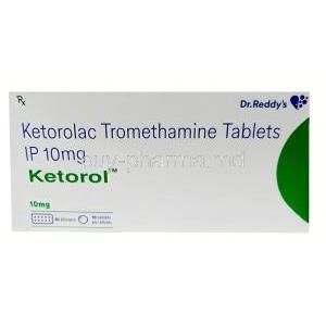 Ketorol, Ketorolac 10mg, Tablet, Dr.Reddy Lab, Box front view (New package)