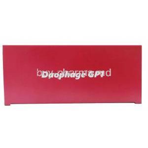 Daophage GP1, Glimepiride 1 mg/ Pioglitazone 15 mg/ Metformin 500 mg, Innova Captab Ltd, Box top view