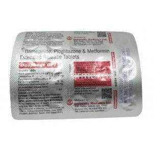 Daophage GP1, Glimepiride 1 mg/ Pioglitazone 15 mg/ Metformin 500 mg, Innova Captab Ltd,Blisterpack information