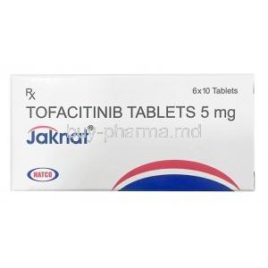 Jaknat 5, Tofacitinib 5mg, Natco Pharma,  Box front view