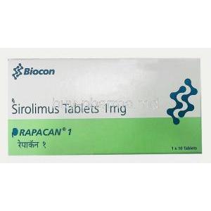 Rapacan, Sirolimus(Rapamycin) 1 mg, Biocon, Box front view