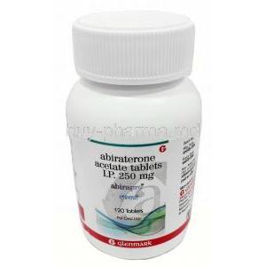 Abirapro, Abiraterone Acetate 250 mg, 120 tablets, Glenmark,  Bottle