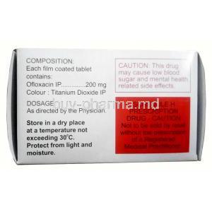 ZO, Ofloxacin 200mg, FDC Ltd, Box information, Caution