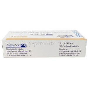 Dariten OD, Darifenacin 7.5mg, Sun Pharmaceutical Industries, Box bottom view