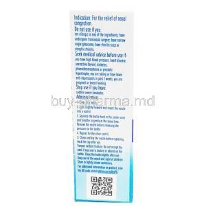 Otrivin Oxy Fast Relief Adult Nasal Spray, Oxymetazoline 0.05%, Nasal Spray 10mL,Box information, Direction for use
