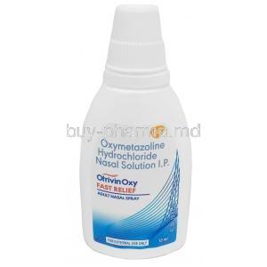 Otrivin Oxy Fast Relief Adult Nasal Spray, Oxymetazoline 0.05%, Nasal Spray 10mL,Bottle front view