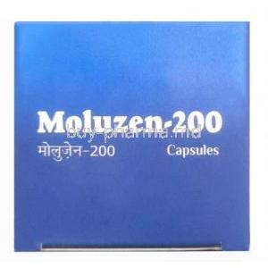 Moluzen, Molnupiravir 200 mg, 40capsules, Xenon Pharmaceuticals, Box top view