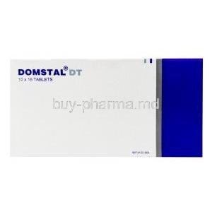 Domstal DT, Domperidone 10mg, Dispersible tablet, Torrent Pharma, Box side view