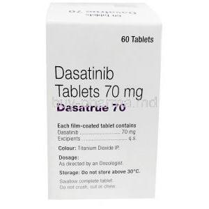Dasatrue, Dasatinib 70 mg, 60 tablets, Cipla, Box information, Storage