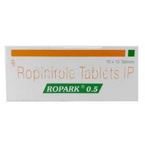 Ropark 0.5, Ropinirole 0.5mg, Sun Pharma, Box front view