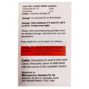Halkeran 2,Chlorambucil 2mg, 30tablets, Halsted Pharma, Box information