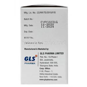 CTX-GLS Injection, Cyclophosphamide 1000mg, Injection, GLS Pharma Ltd, Box back view