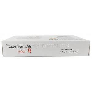 Oxra, Dapagliflozin 10 mg, Sun Pharma, Box bottom view