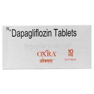 Oxra, Dapagliflozin 10 mg, Sun Pharma, Box front view