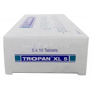 Tropan XL 5, Oxybutynin 5mg, Sun Pharma, Box side view-2