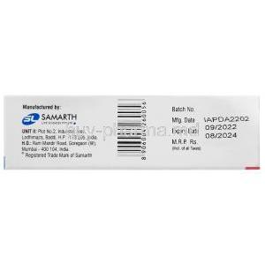 Alpostin Injection, Alprostadil 500mcg, Vial 1mL, Samarth Life Sciences Pvt Ltd, Box information, Mfg date, Exp date