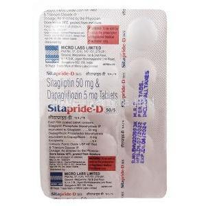 Sitapride D,Dapagliflozin 5mg, Sitagliptin 50mg, Micro Labs Ltd, Blisterpack information